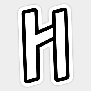 H – Greek Mythology - White Letter H Sticker